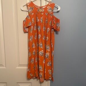 Matilda Jane Orange Floral Off Shoulder Girl Size 14 Dress